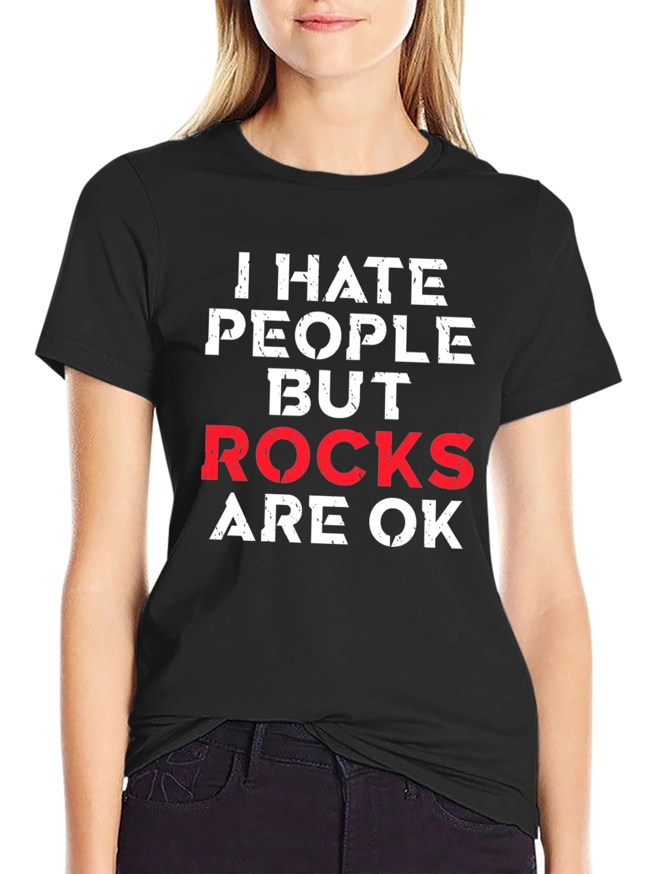 I Hate People But Rocks Are OK Graphic Tee