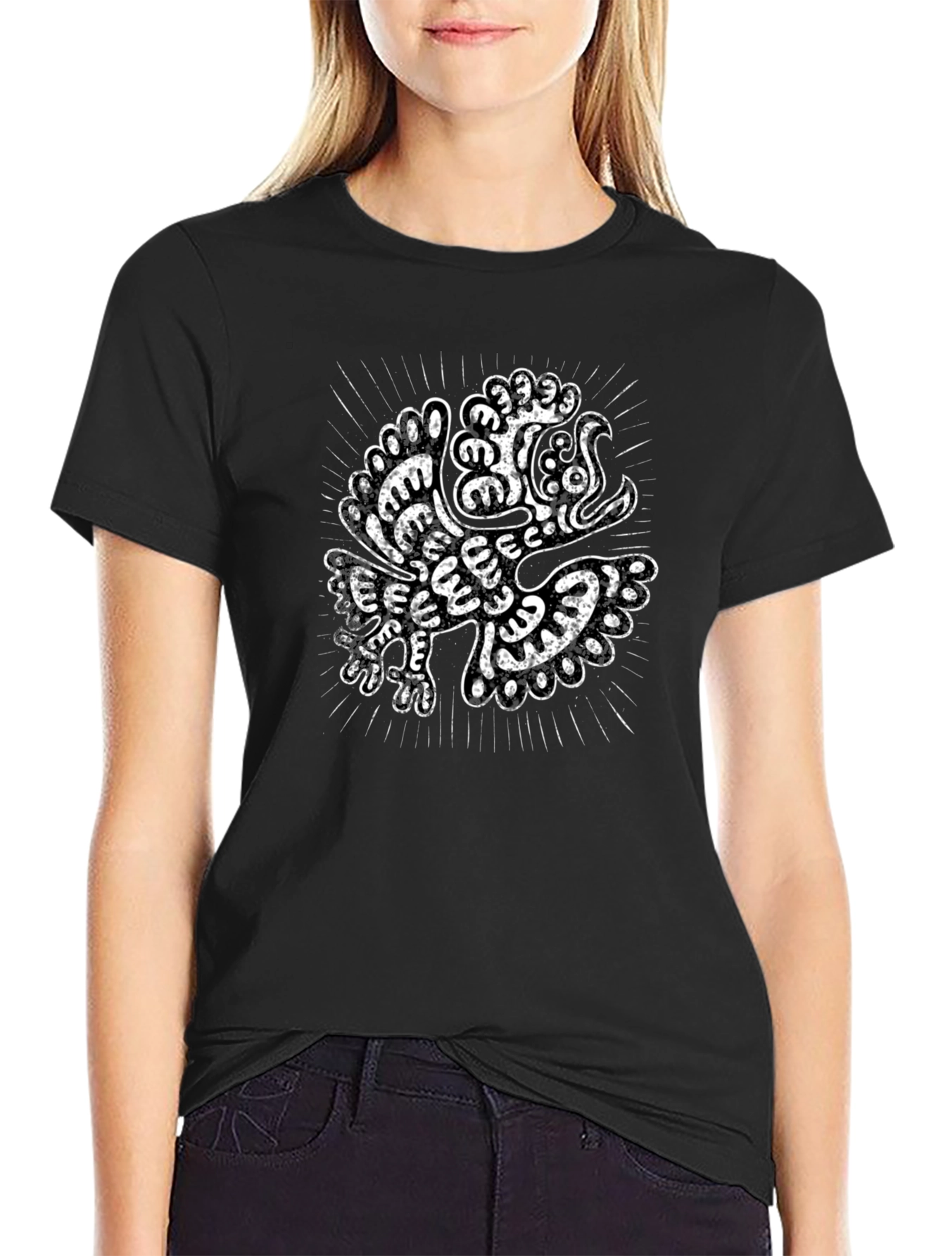 Aztec Eagle Graphic Black T-Shirt