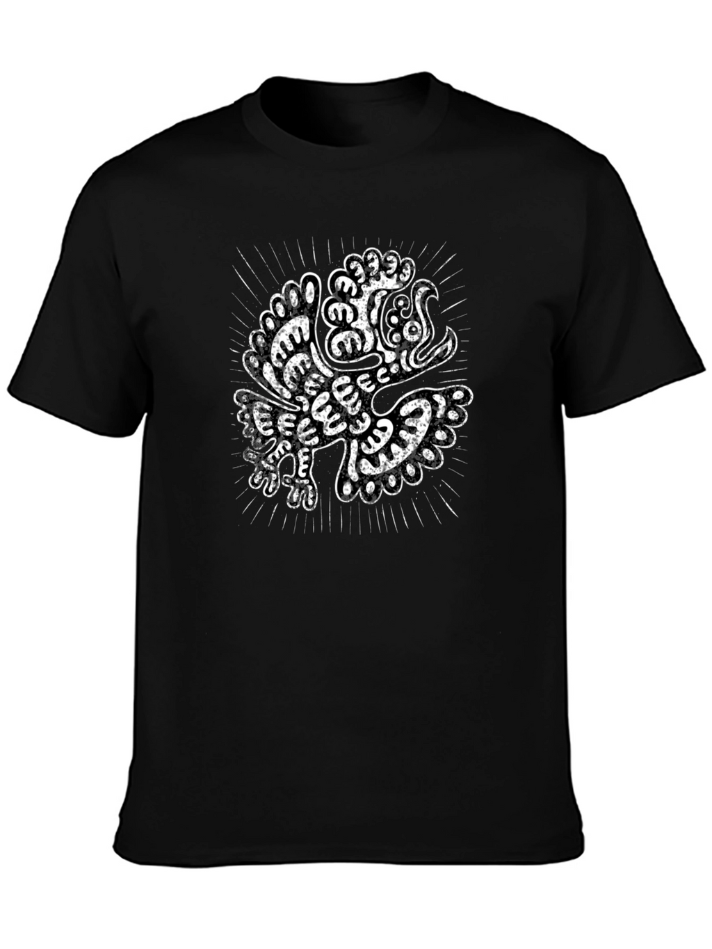 Aztec Eagle Graphic Black T-Shirt