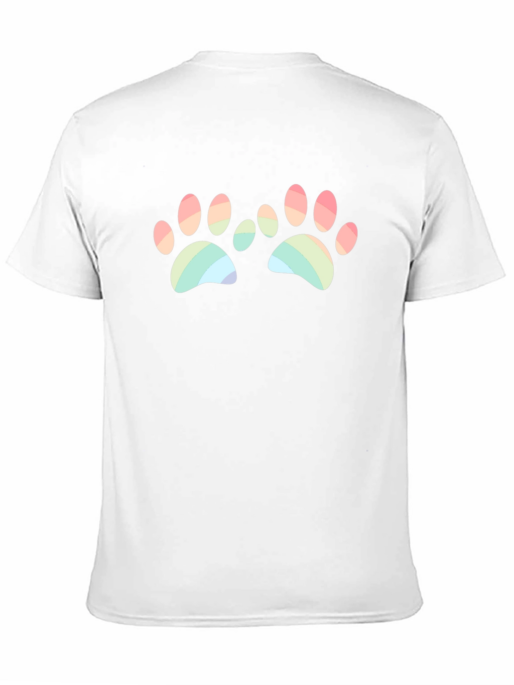 Rainbow Paw Print Graphic Black T-Shirt