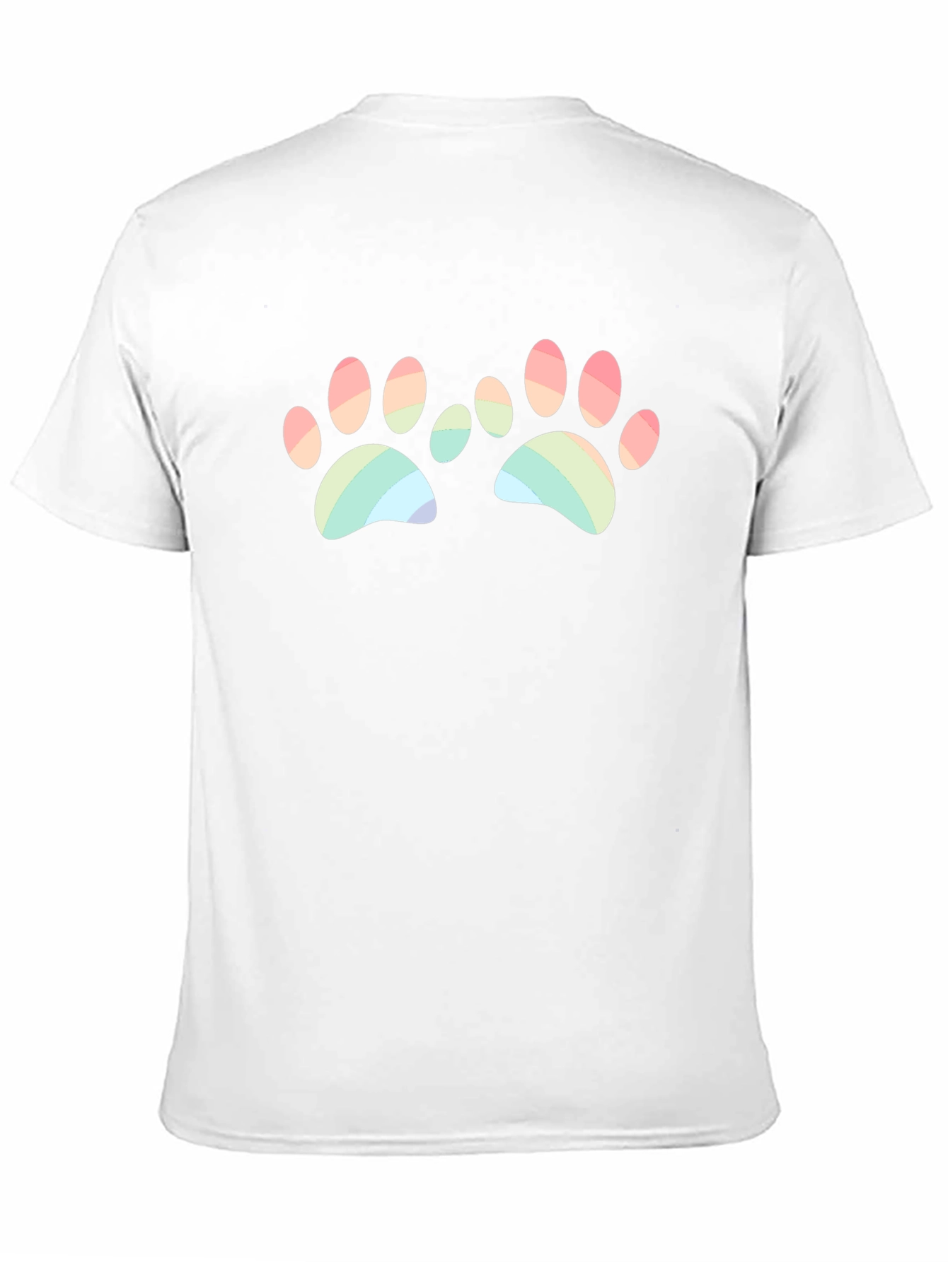Rainbow Paw Print Graphic Black T-Shirt