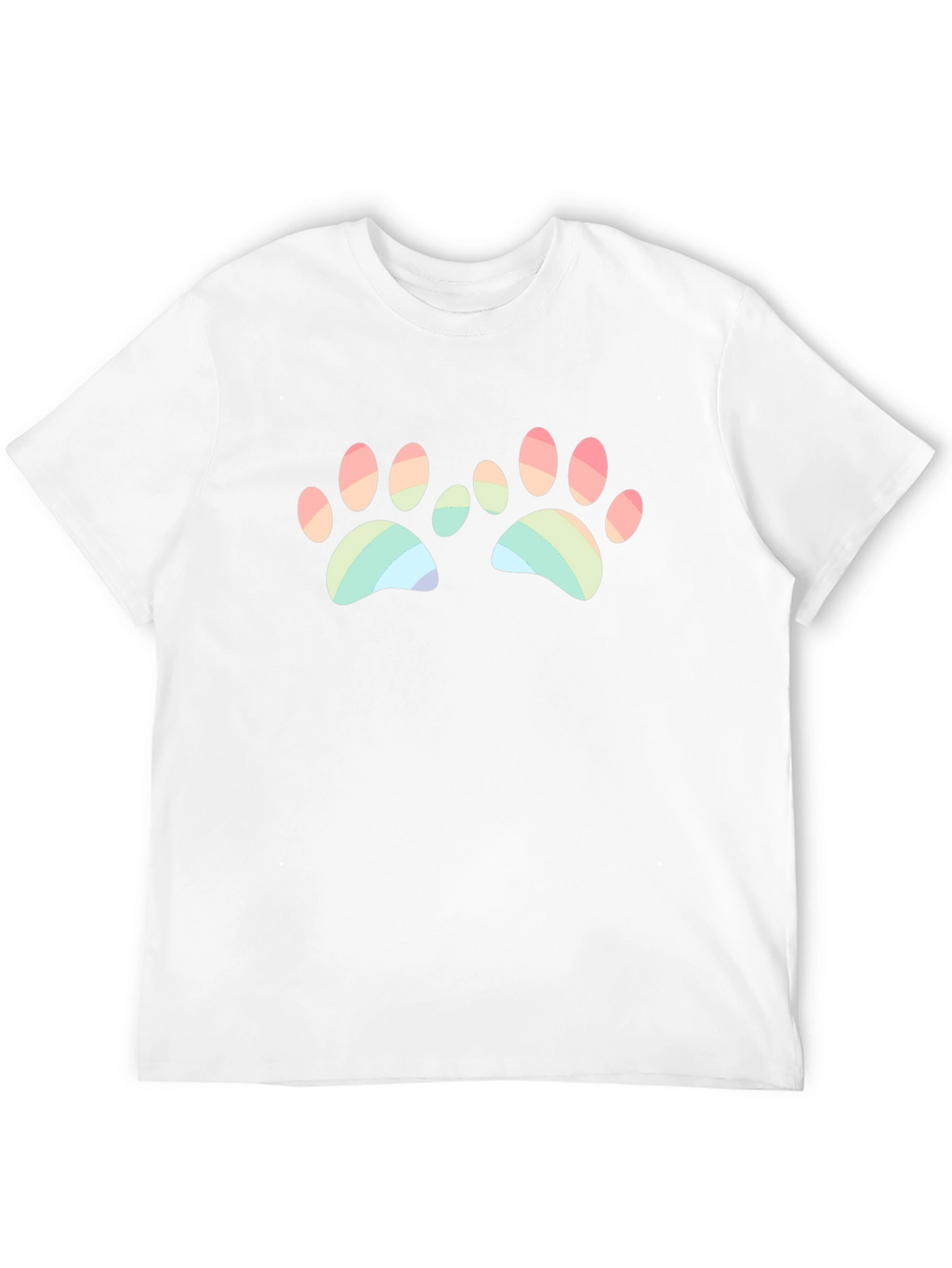 Rainbow Paw Print Graphic Black T-Shirt