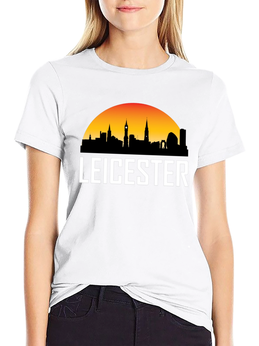 Leicester Cityscape Mens Black T-Shirt
