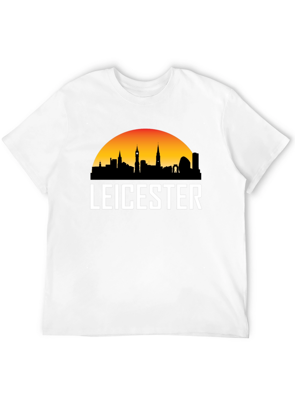 Leicester Cityscape Mens Black T-Shirt