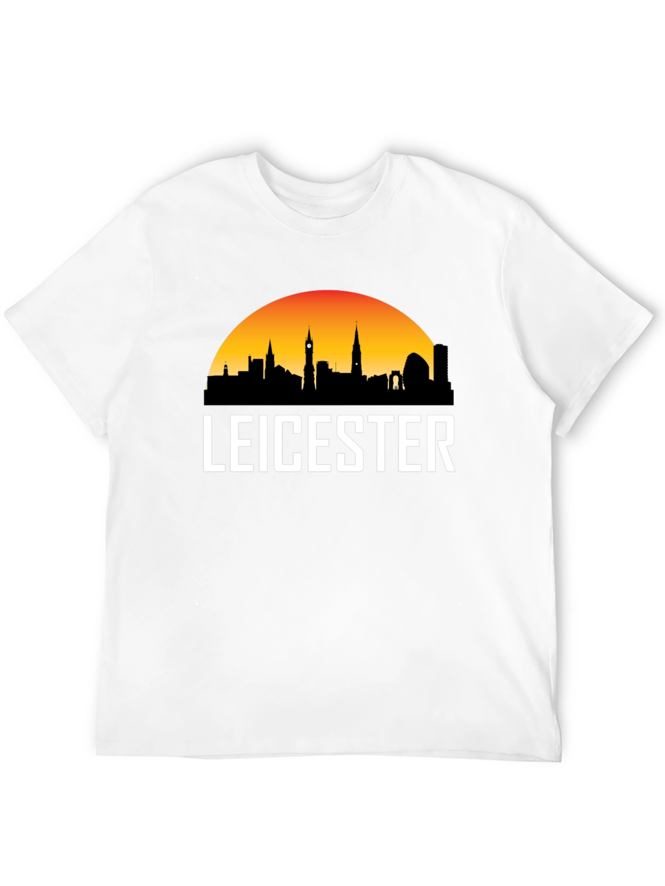 Leicester Cityscape Mens Black T-Shirt