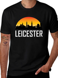 Leicester Cityscape Mens Black T-Shirt