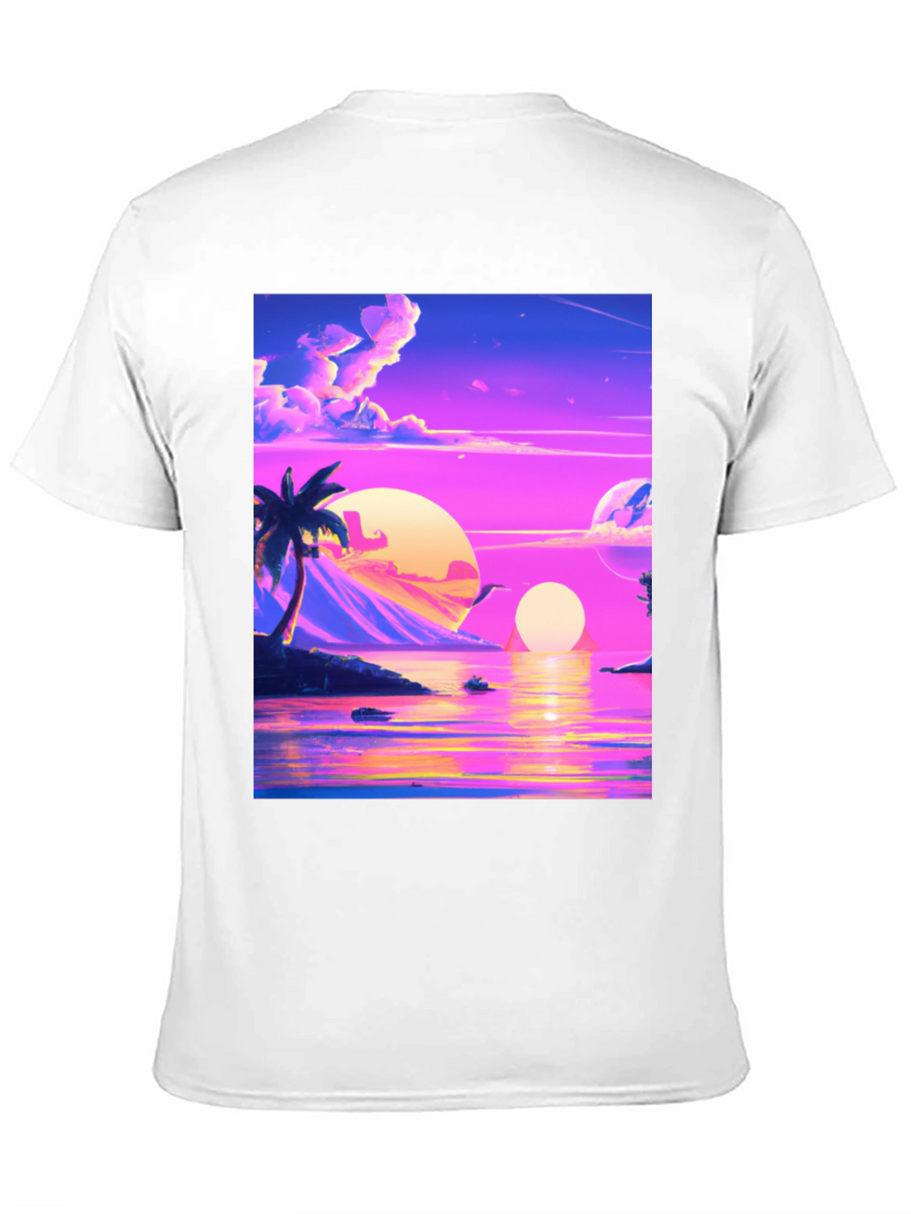 Vaporwave Sunset T-Shirt - Black