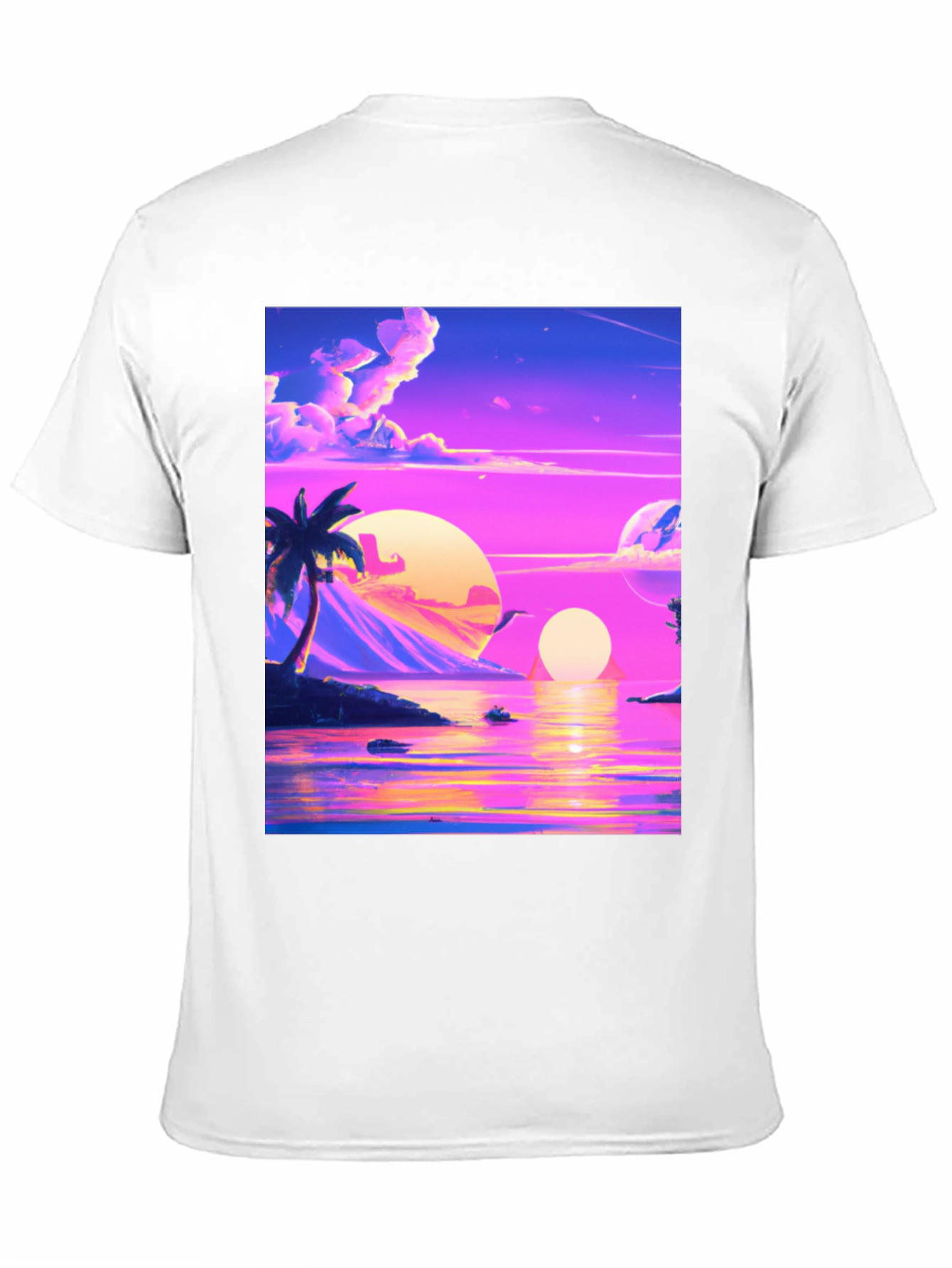 Vaporwave Sunset T-Shirt - Black