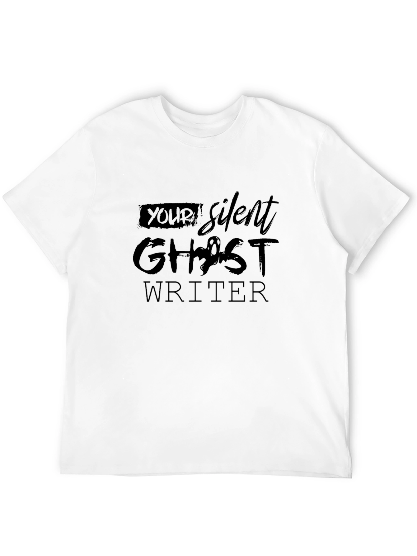 Silent Ghost Writer Black Graphic Tee