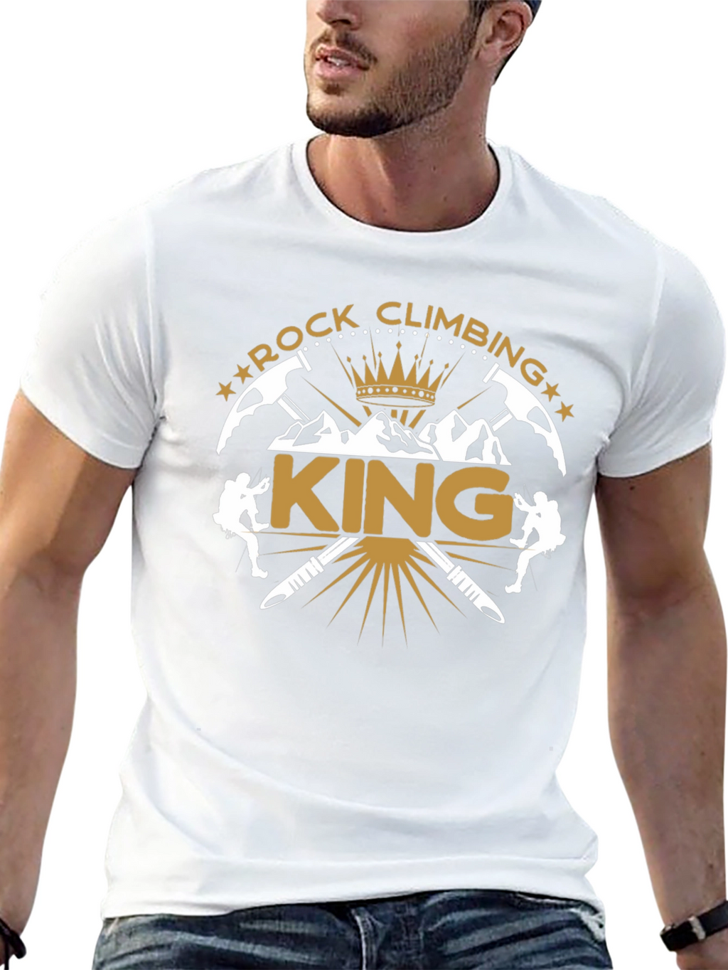 Rock Climbing King Black T-Shirt