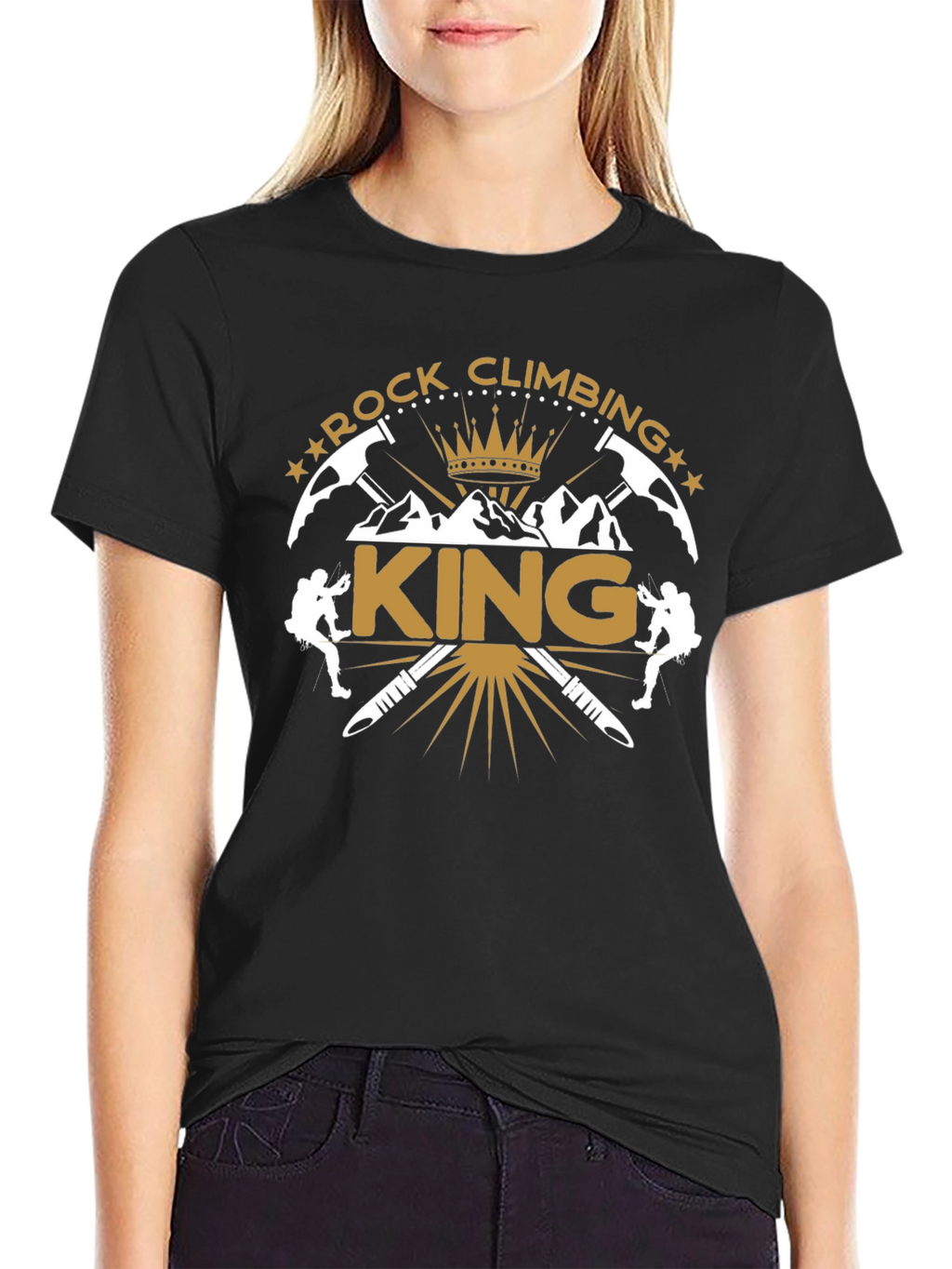 Rock Climbing King Black T-Shirt