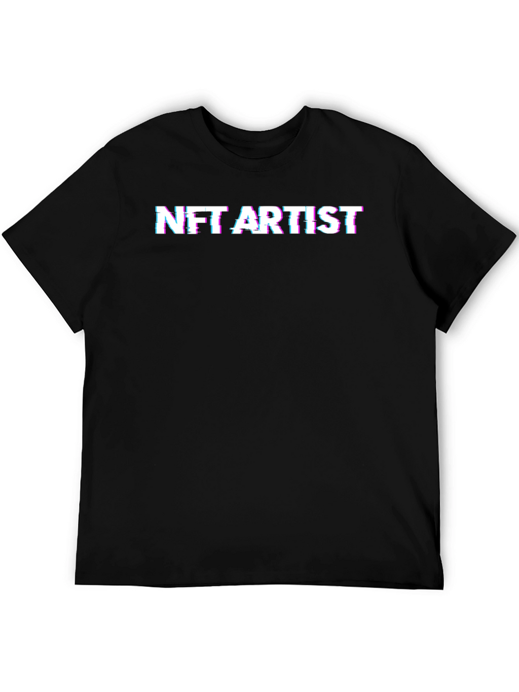 NFT Artist Glitch Text Black T-Shirt