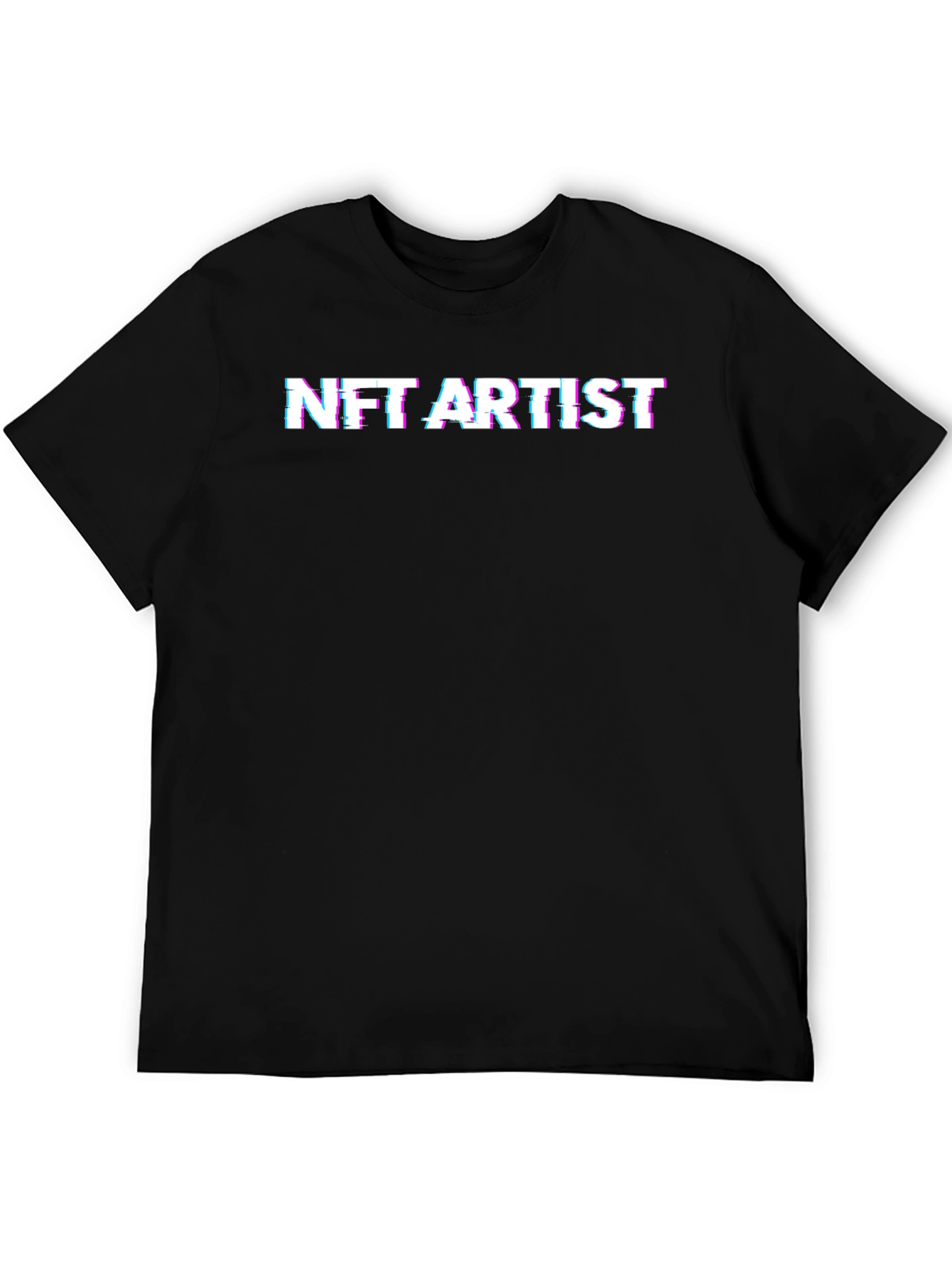 NFT Artist Glitch Text Black T-Shirt