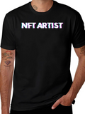 NFT Artist Glitch Text Black T-Shirt
