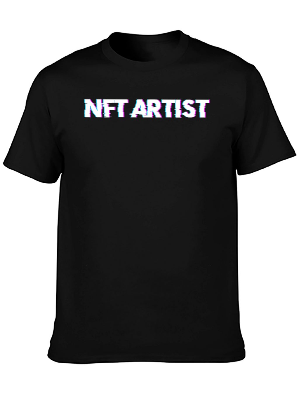 NFT Artist Glitch Text Black T-Shirt