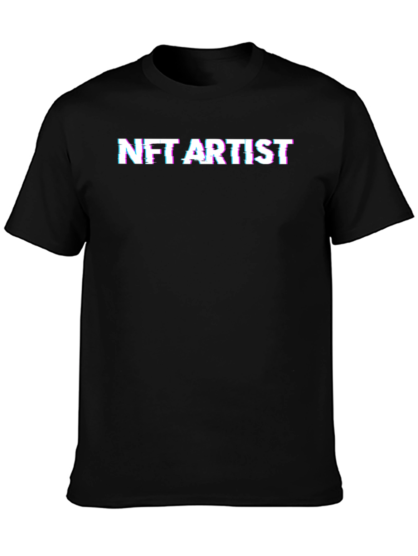 NFT Artist Glitch Text Black T-Shirt