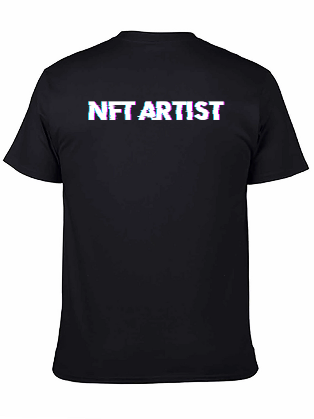 NFT Artist Glitch Text Black T-Shirt