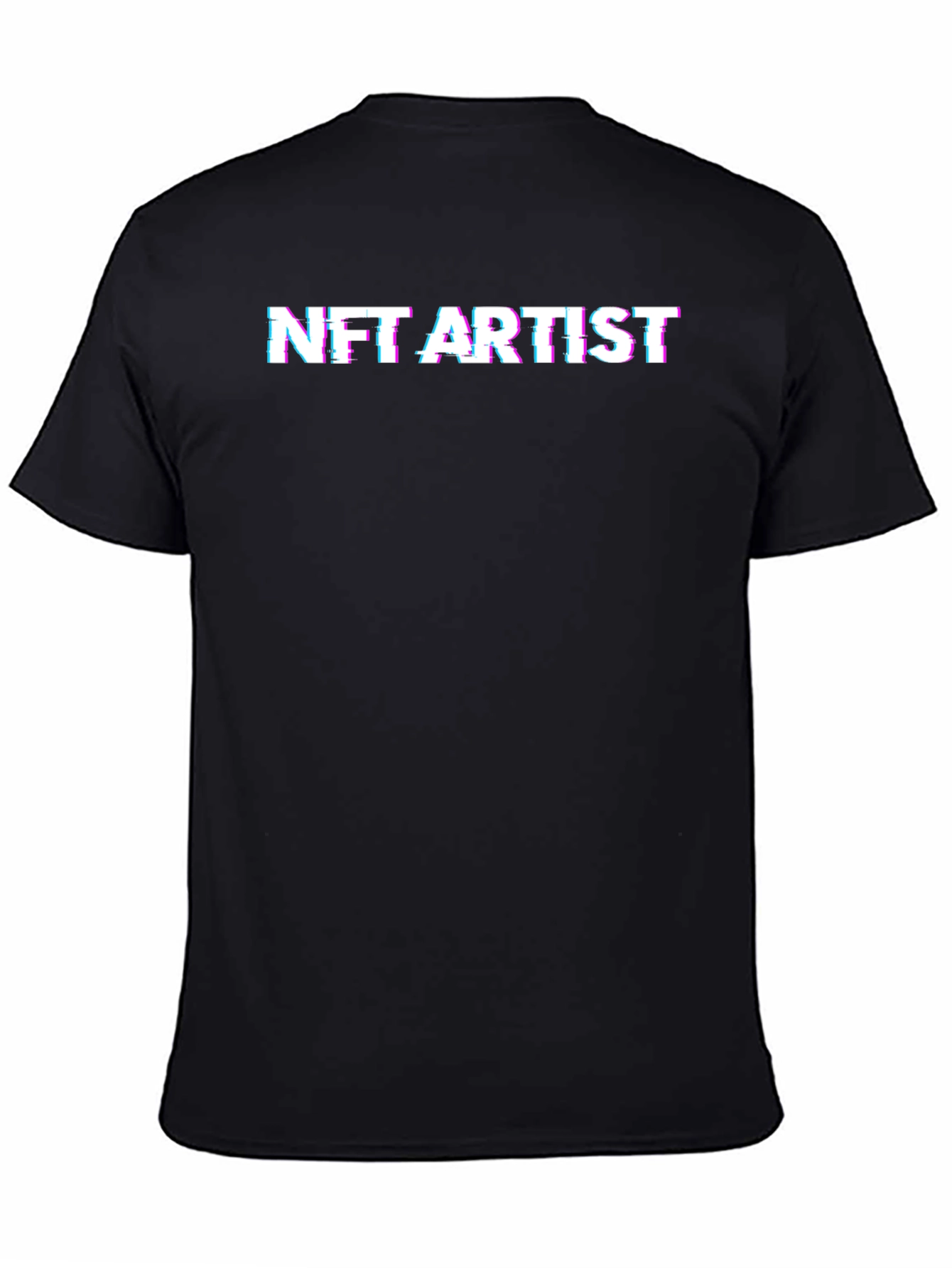 NFT Artist Glitch Text Black T-Shirt