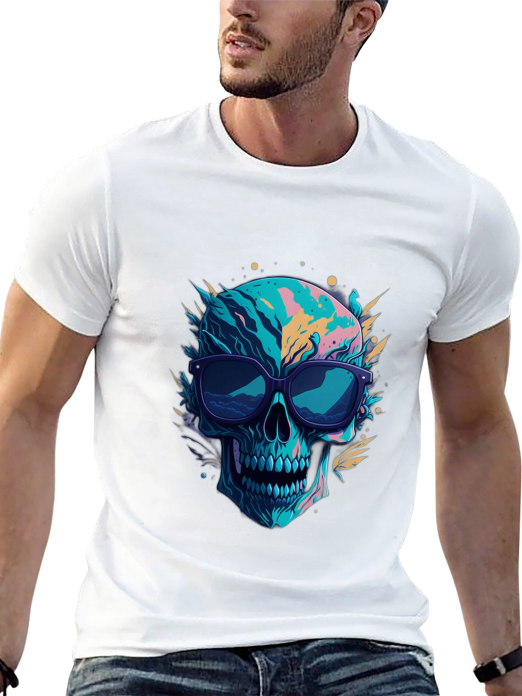 Skull Graphic Tee - Cool Sunglasses Design
