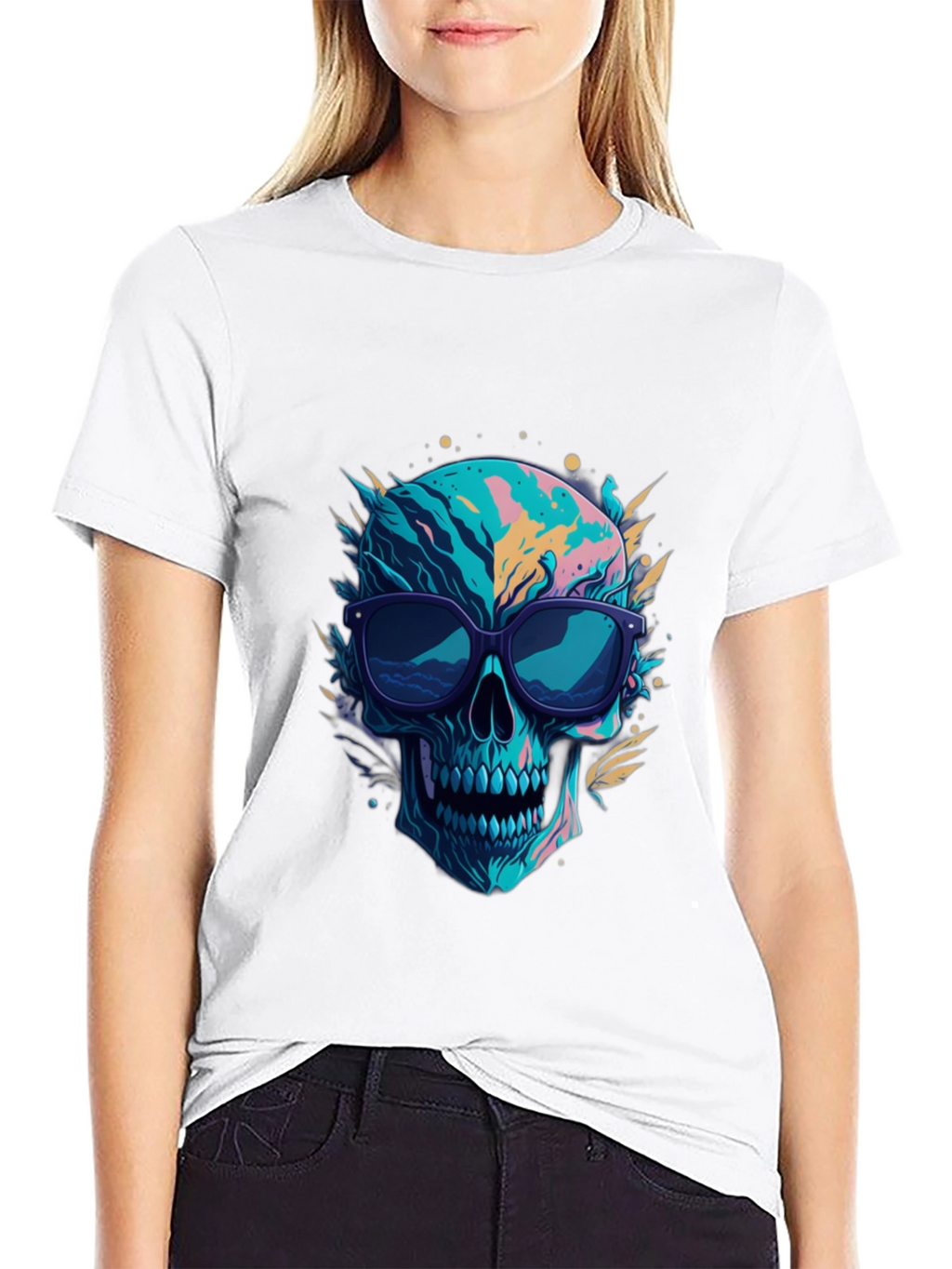 Skull Graphic Tee - Cool Sunglasses Design