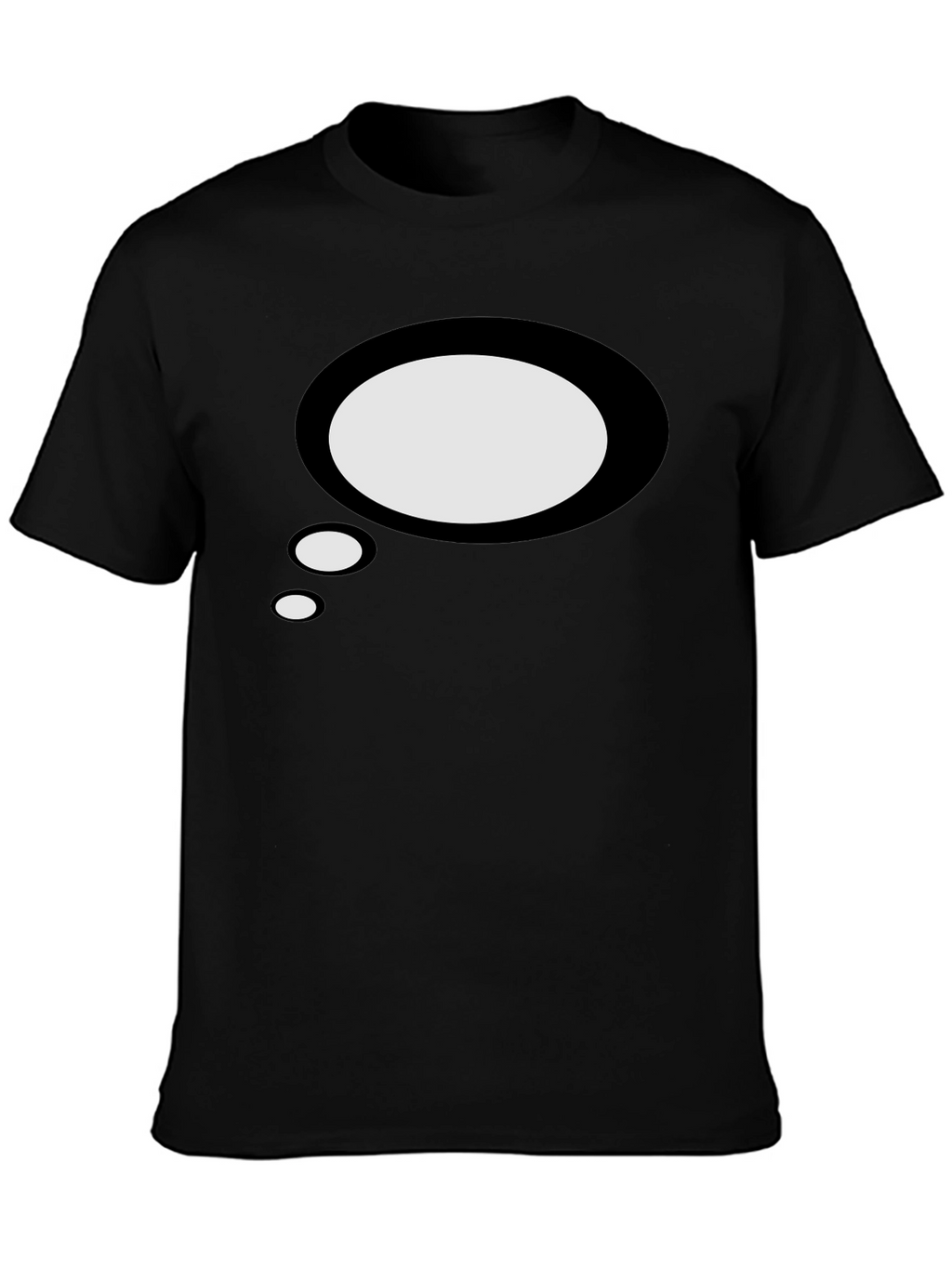 Mens Black T-Shirt with Speech Bubble Graphic