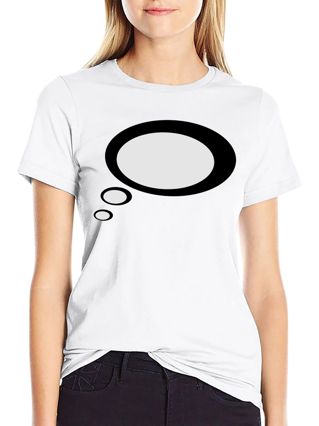 Mens Black T-Shirt with Speech Bubble Graphic