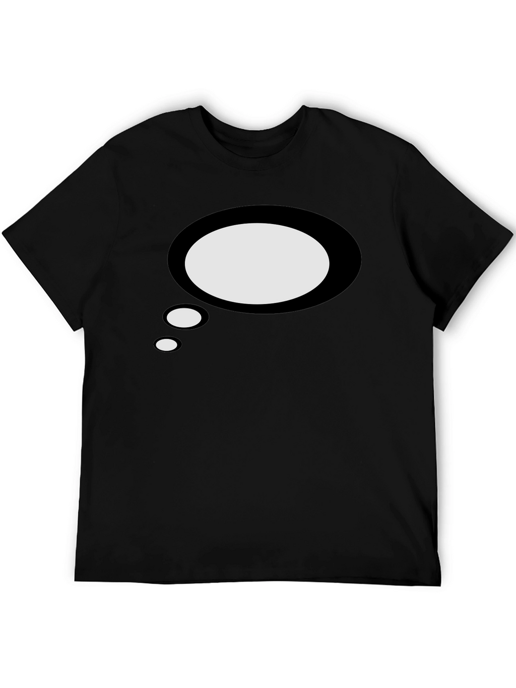 Mens Black T-Shirt with Speech Bubble Graphic