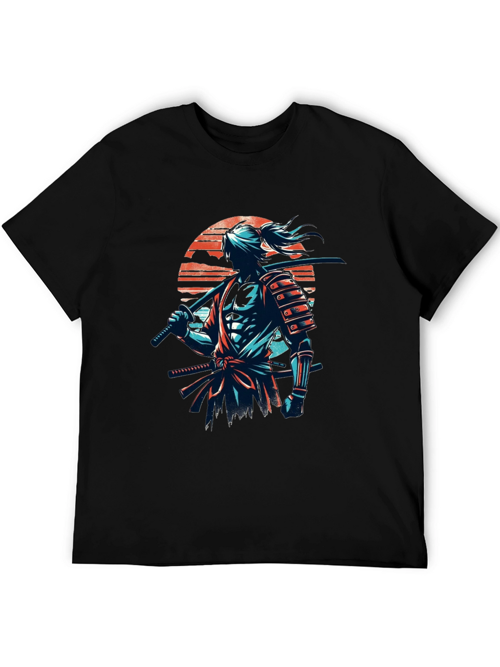 Samurai Graphic Tee - Stylish Black T-Shirt