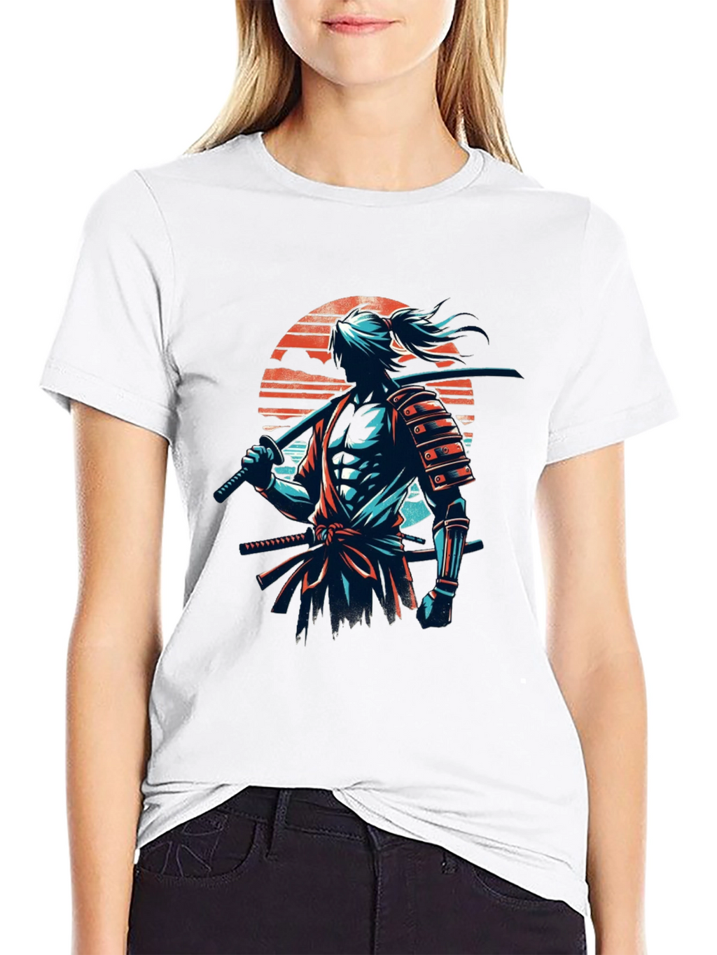 Samurai Graphic Tee - Stylish Black T-Shirt