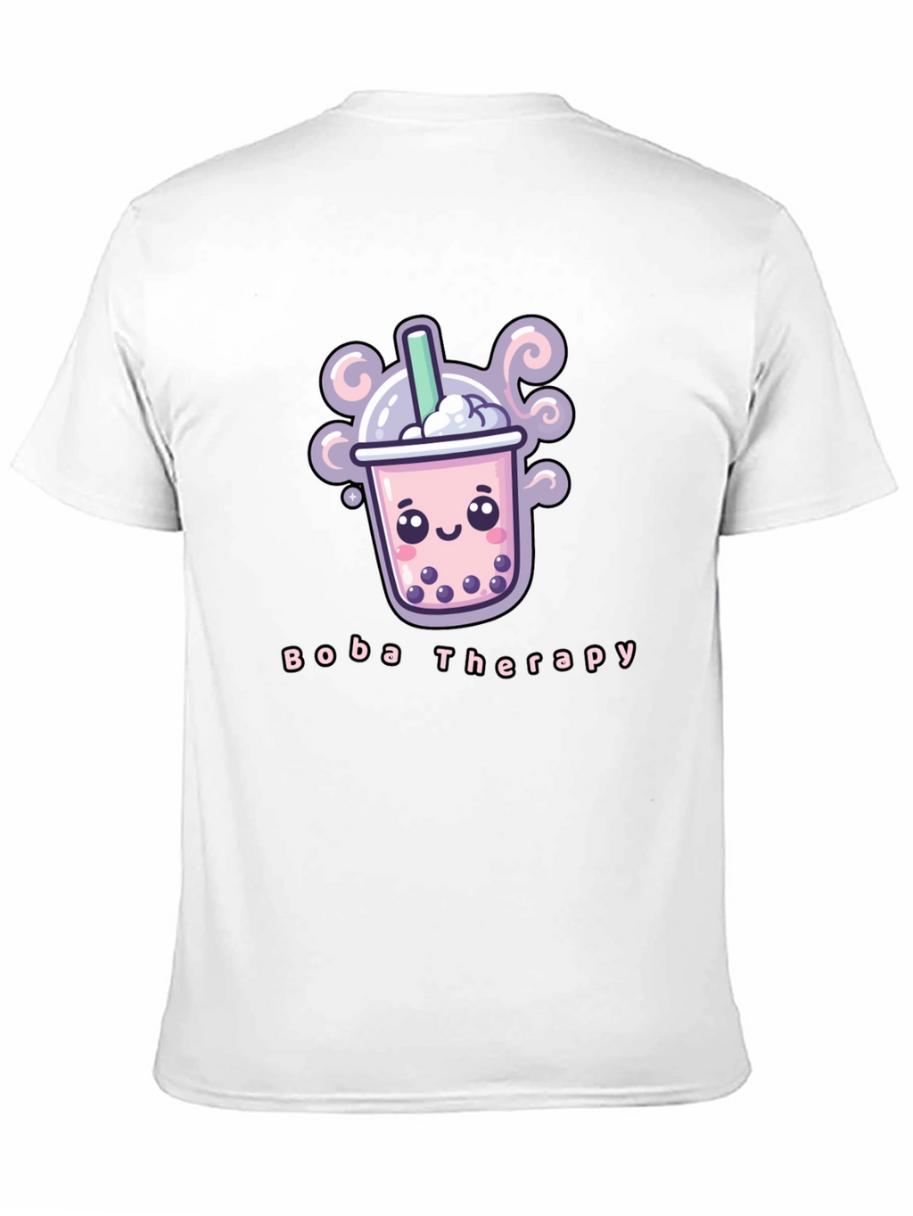 Boba Therapy Black T-Shirt - Kawaii Design
