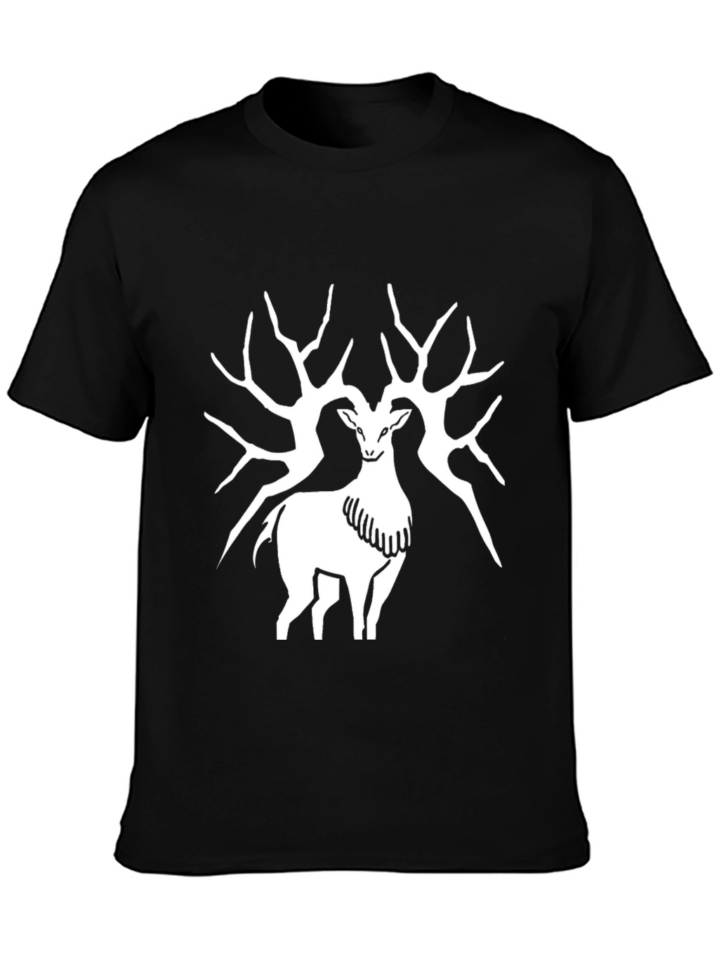 Deer Antler Graphic T-Shirt - Black