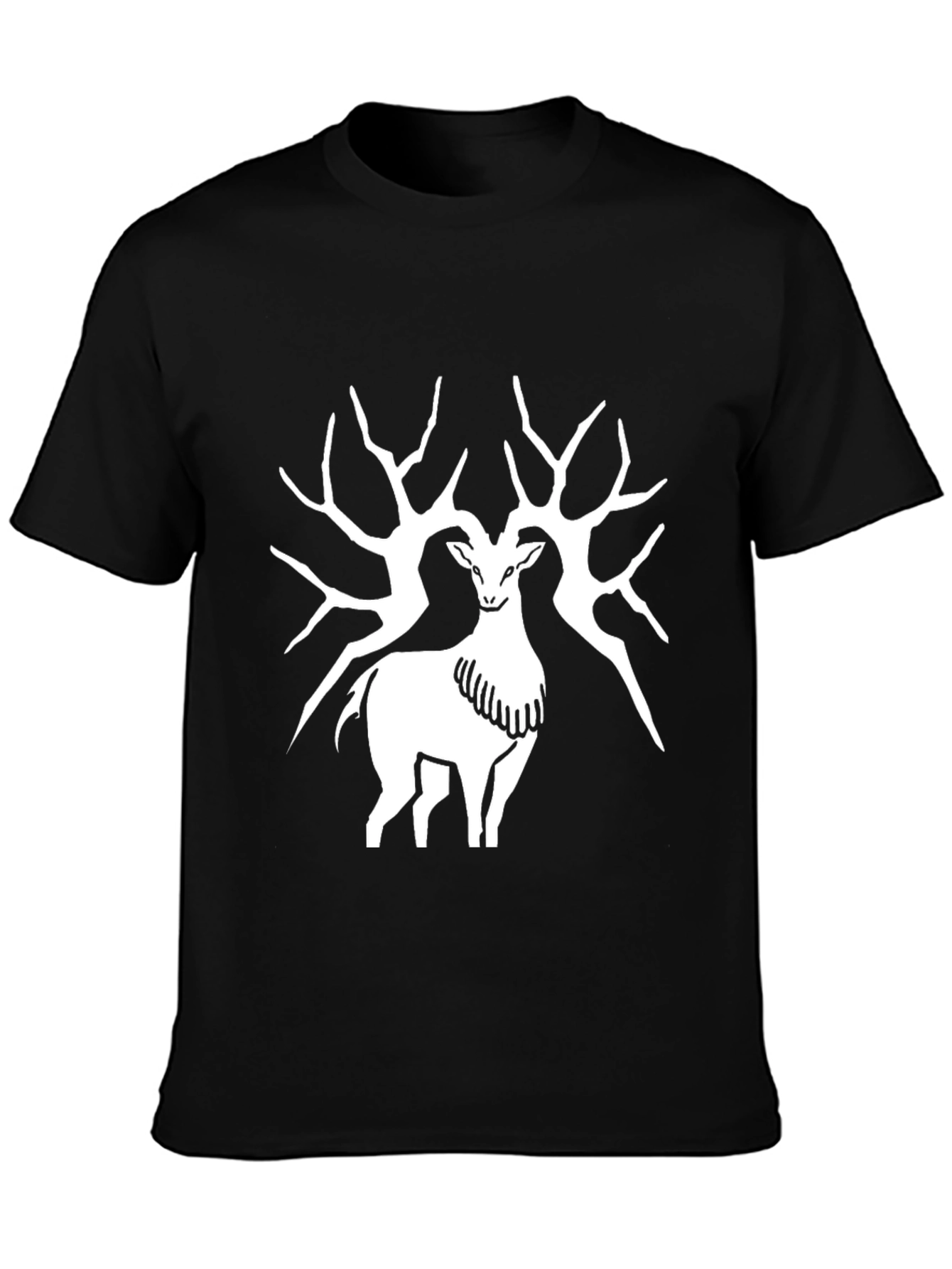 Deer Antler Graphic T-Shirt - Black