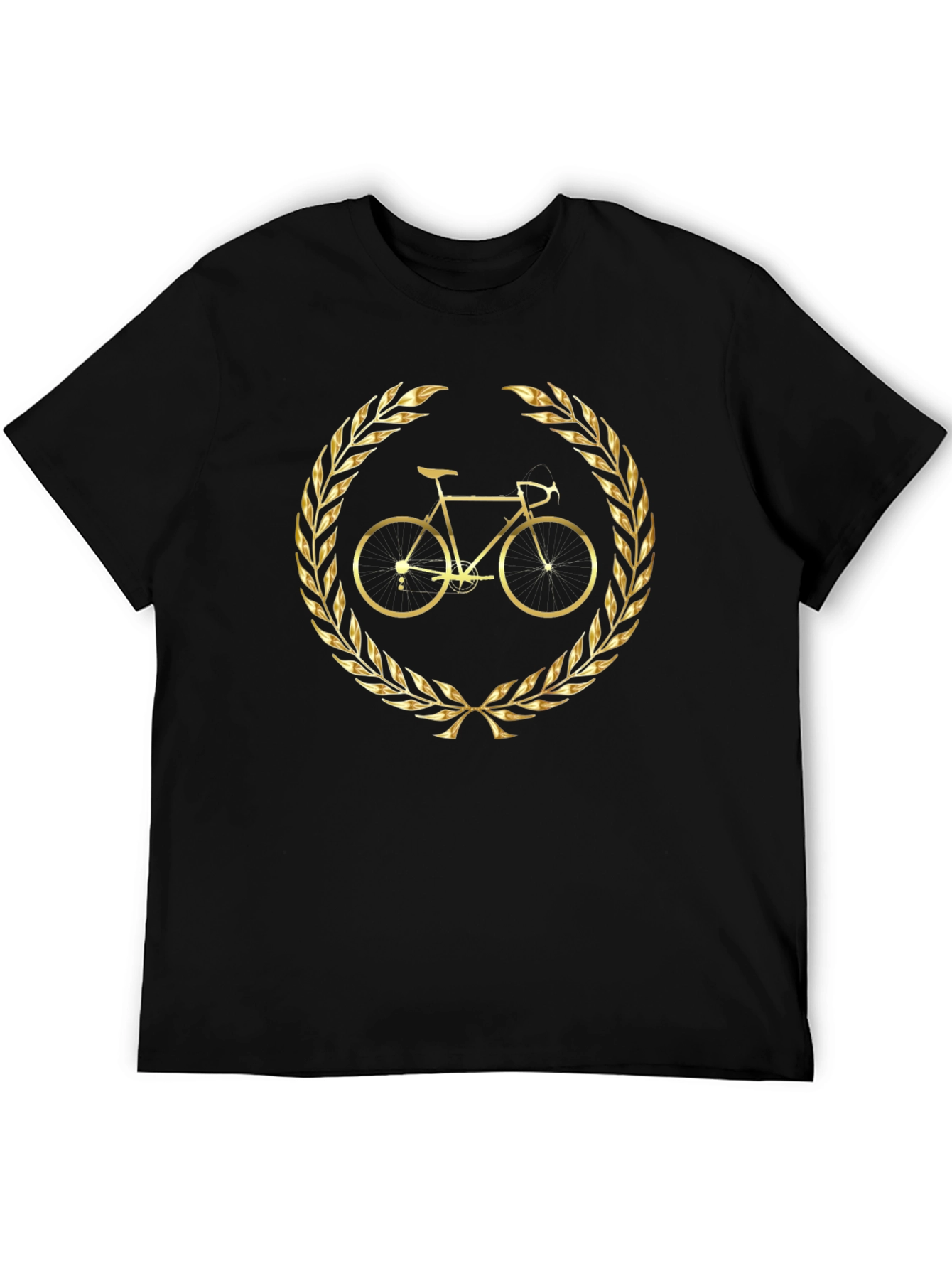 Golden Bike Laurel Black T-Shirt