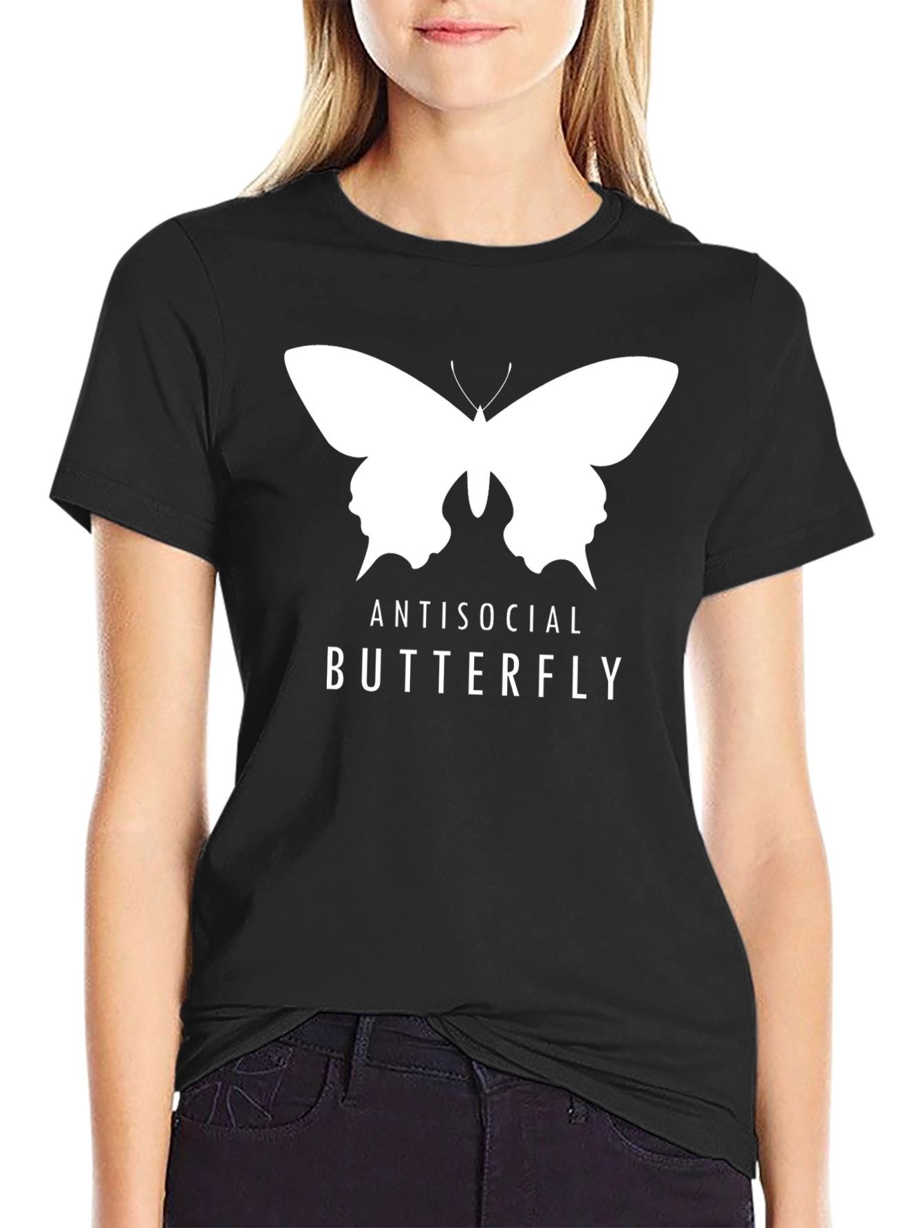 Antisocial Butterfly Graphic Tee - Black