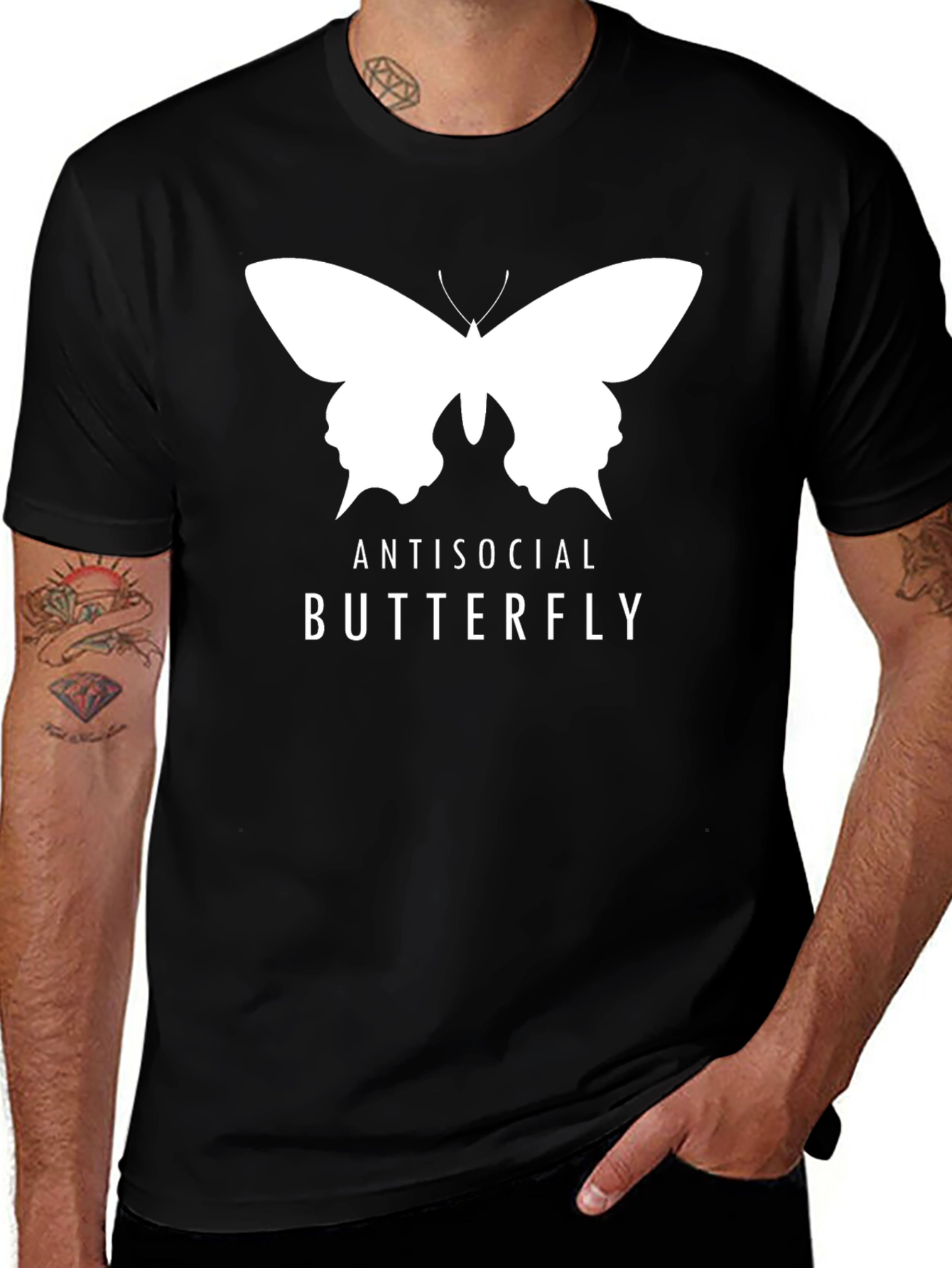 Antisocial Butterfly Graphic Tee - Black