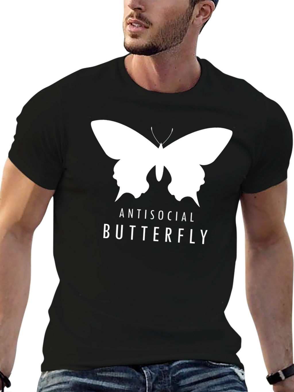 Antisocial Butterfly Graphic Tee - Black