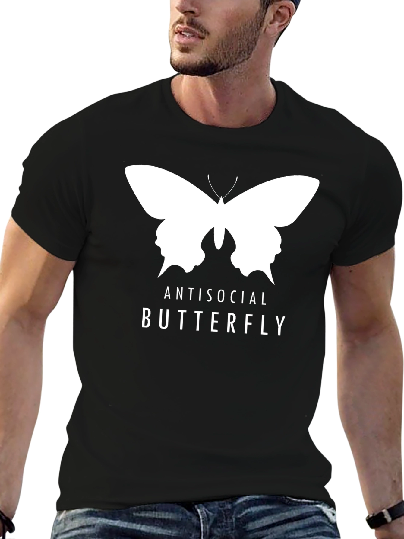 Antisocial Butterfly Graphic Tee - Black