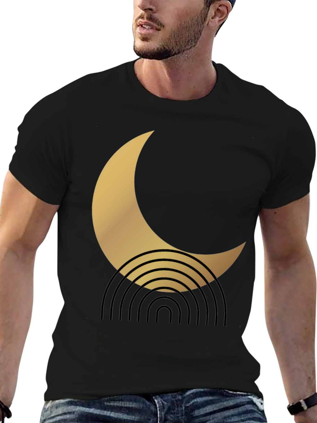 Modern Crescent Moon Graphic Tee