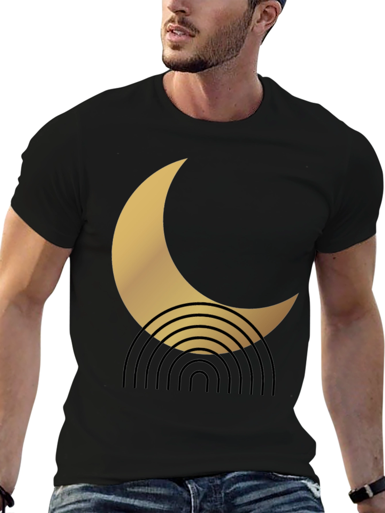 Modern Crescent Moon Graphic Tee