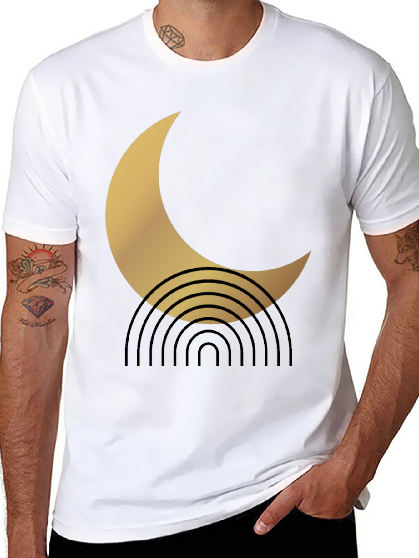Modern Crescent Moon Graphic Tee