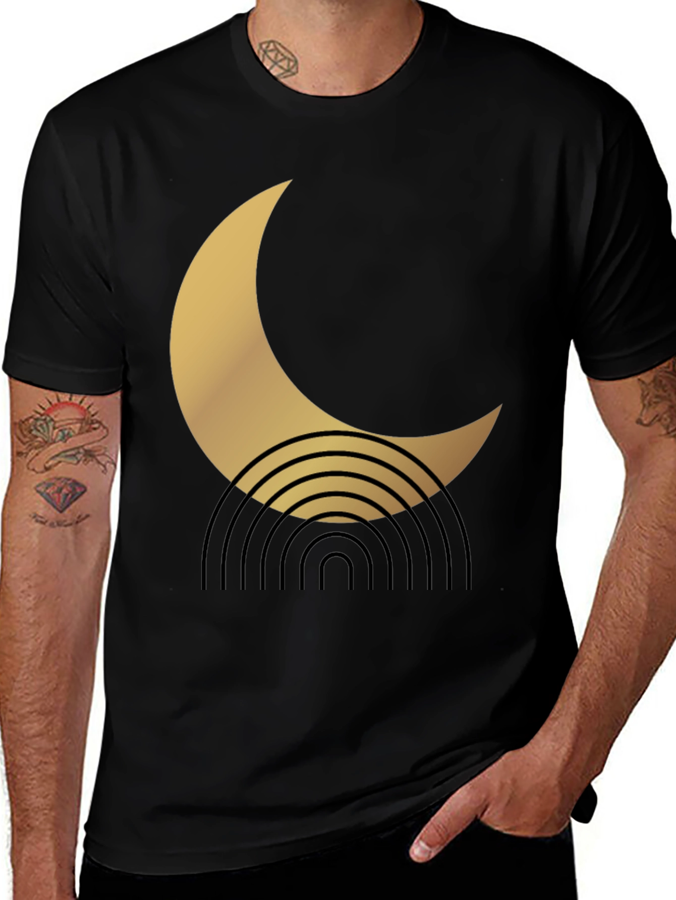 Modern Crescent Moon Graphic Tee