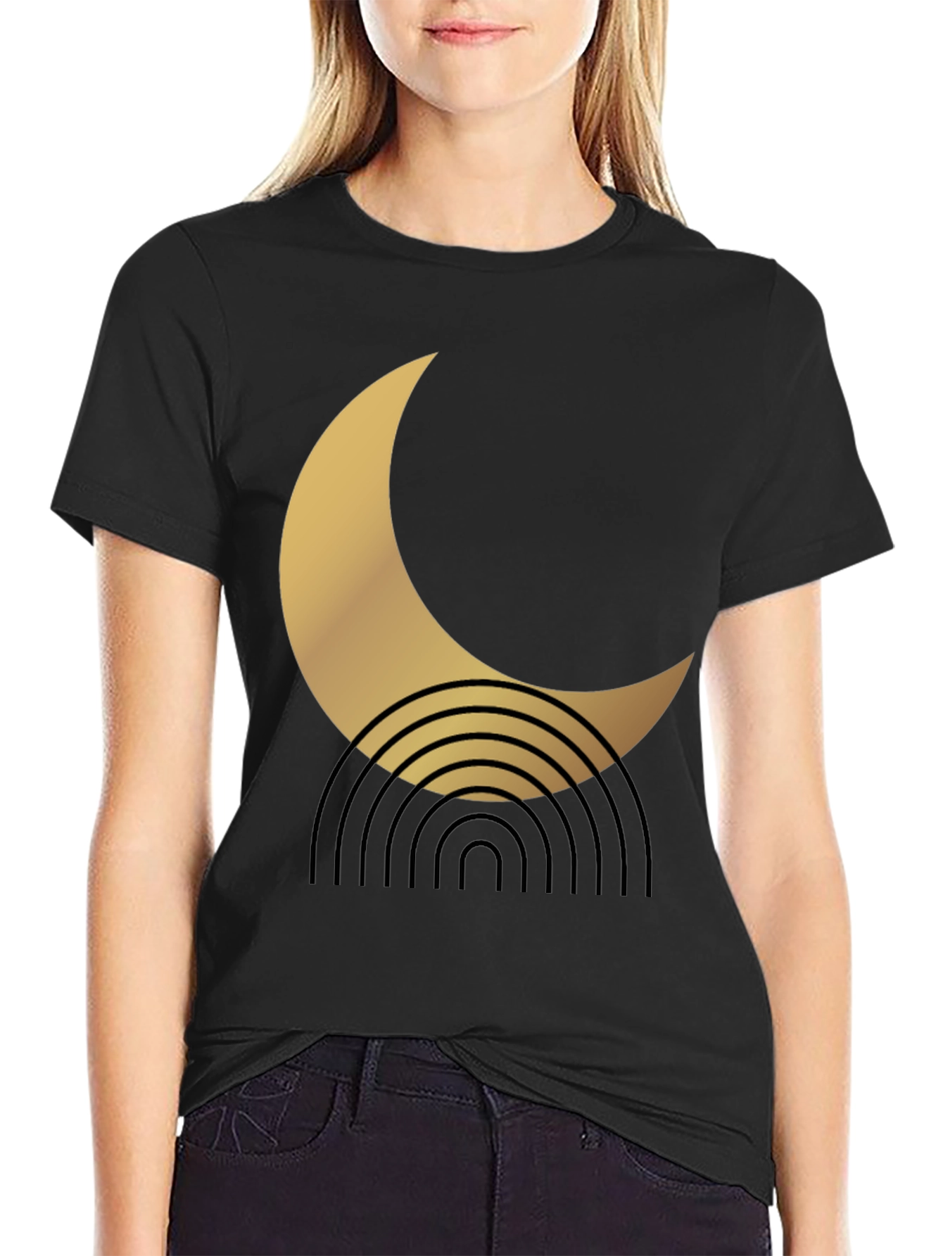 Modern Crescent Moon Graphic Tee