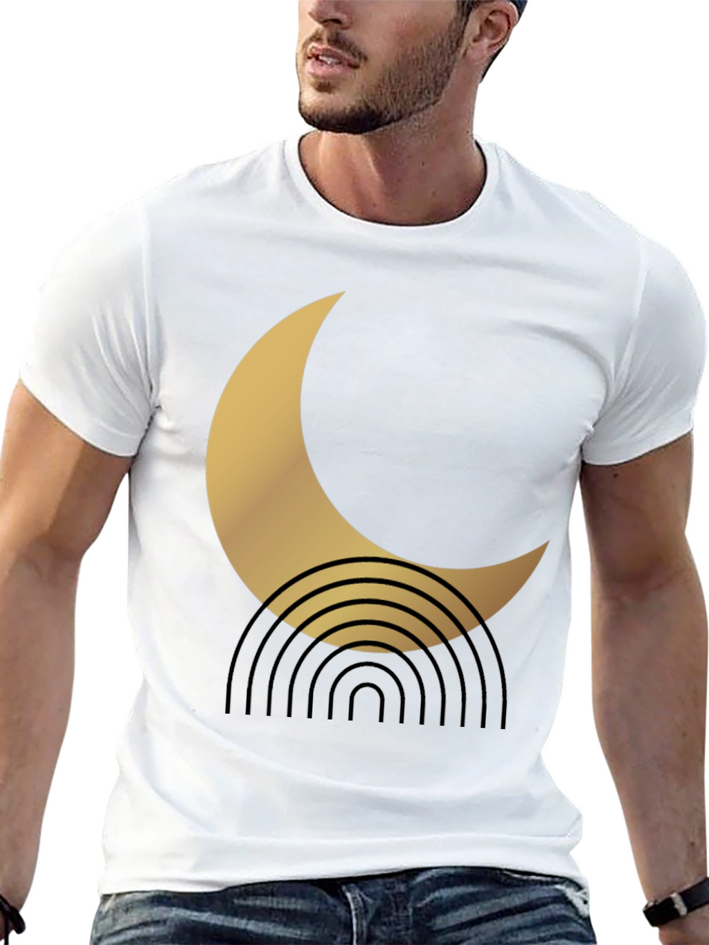 Modern Crescent Moon Graphic Tee