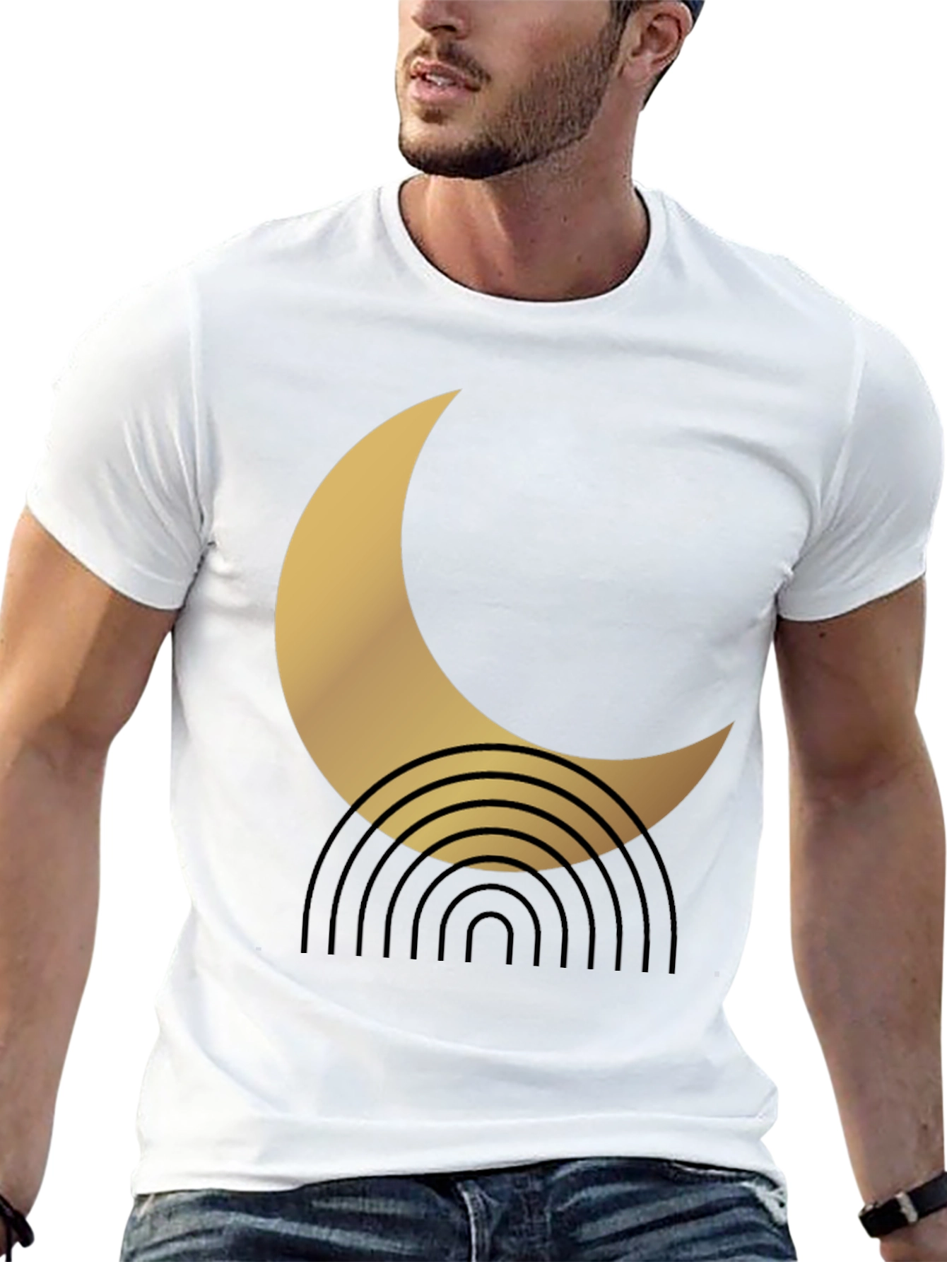 Modern Crescent Moon Graphic Tee