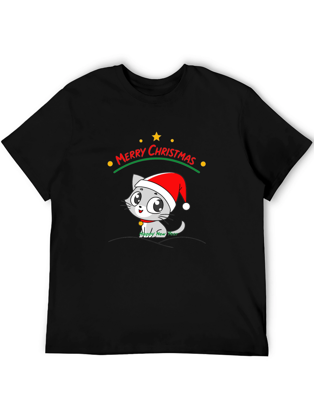 Merry Christmas Cat T-Shirt - Holiday Festive Tee