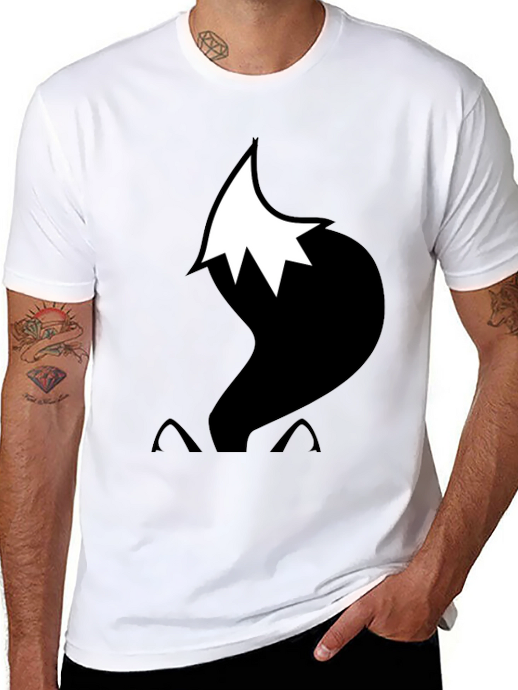 Fox Tail Graphic T-Shirt - Black