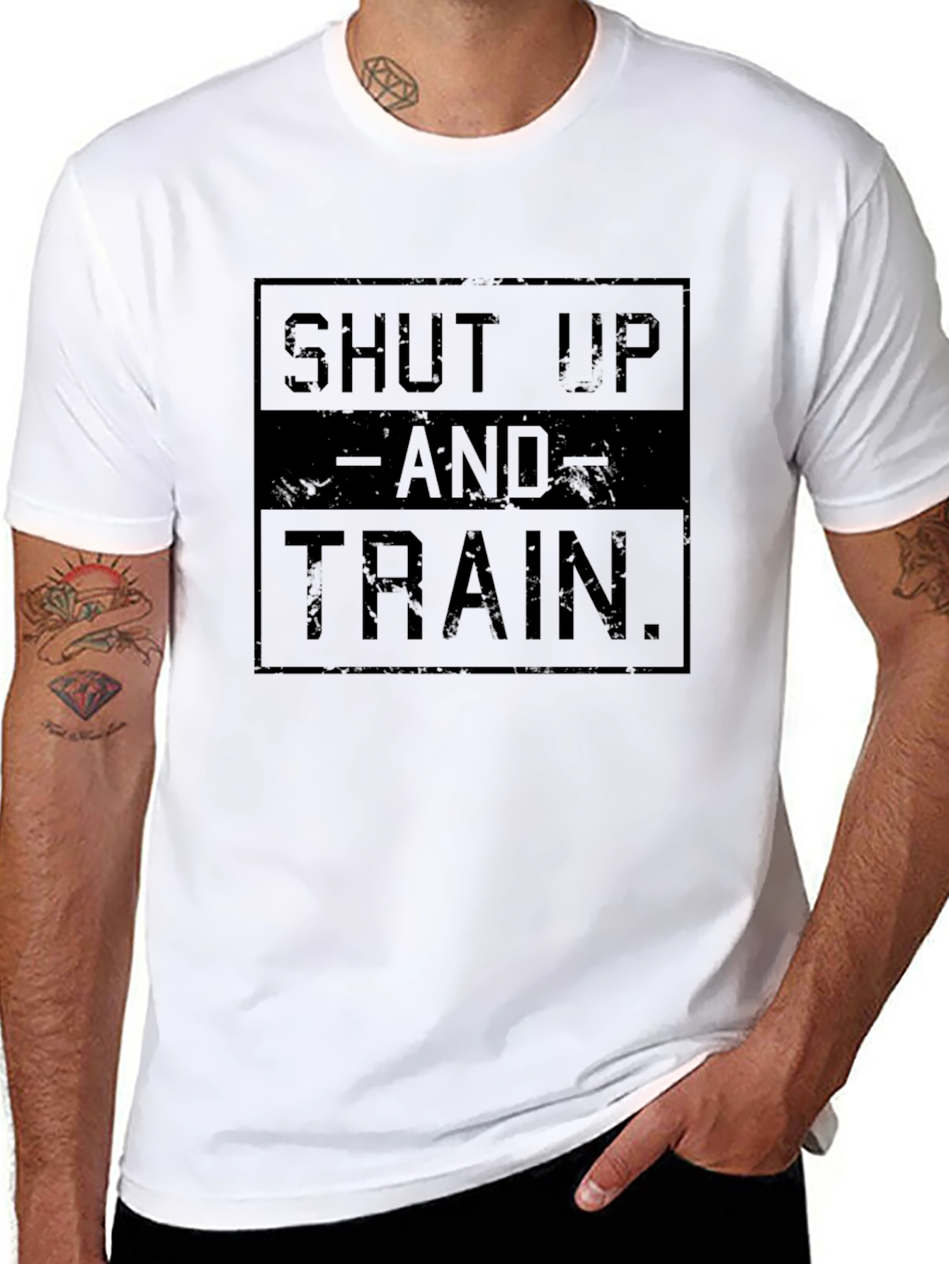 Shut Up and Train Black Graphic Tee