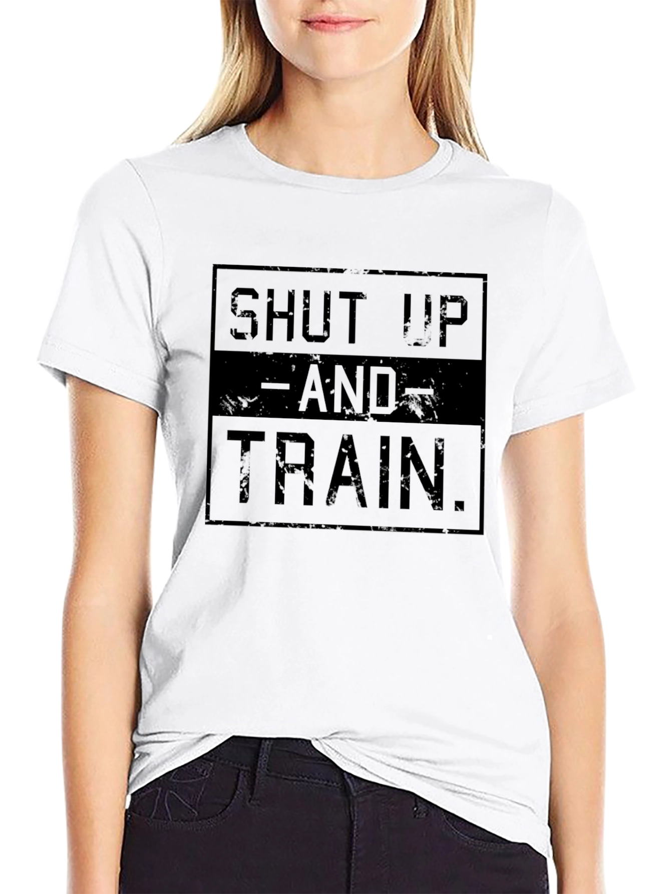 Shut Up and Train Black Graphic Tee