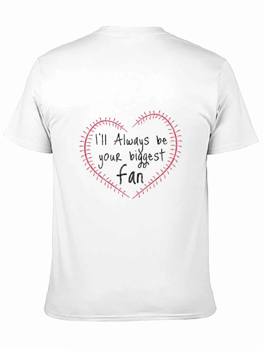 Baseball Fan Heart Stitch T-Shirt