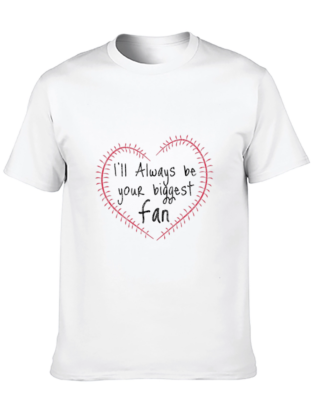Baseball Fan Heart Stitch T-Shirt